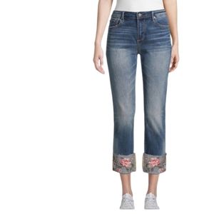 DRIFTWOOD Blue Jeans with Floral Embroidery